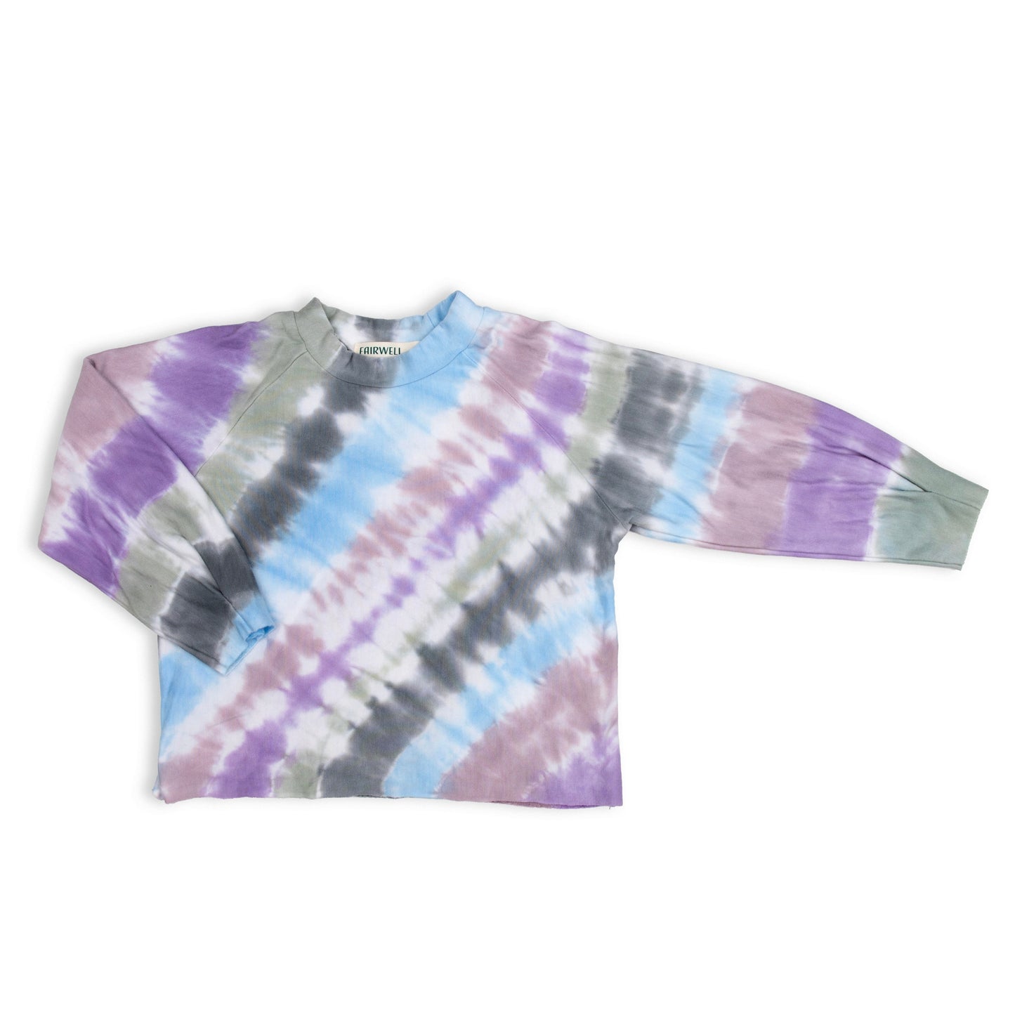 Pin Tuck Sweatshirt, Lilac Stripe