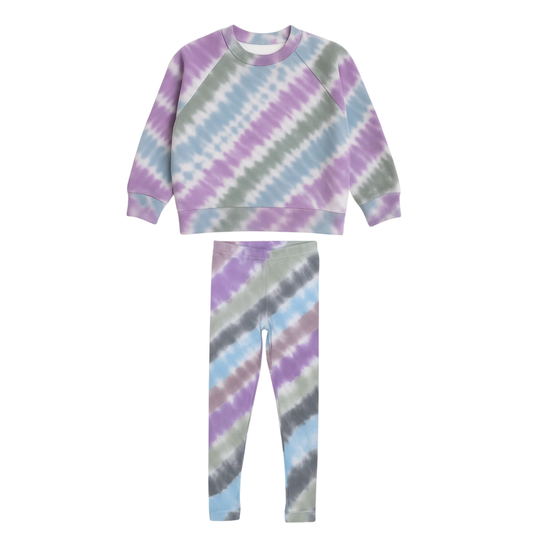 SET Lilac Stripe Mellow Raglan & Luxe Legging