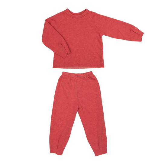 SET Ash Coral Pin Tuck Sweatshirt & Pin Tuck Sweatpants