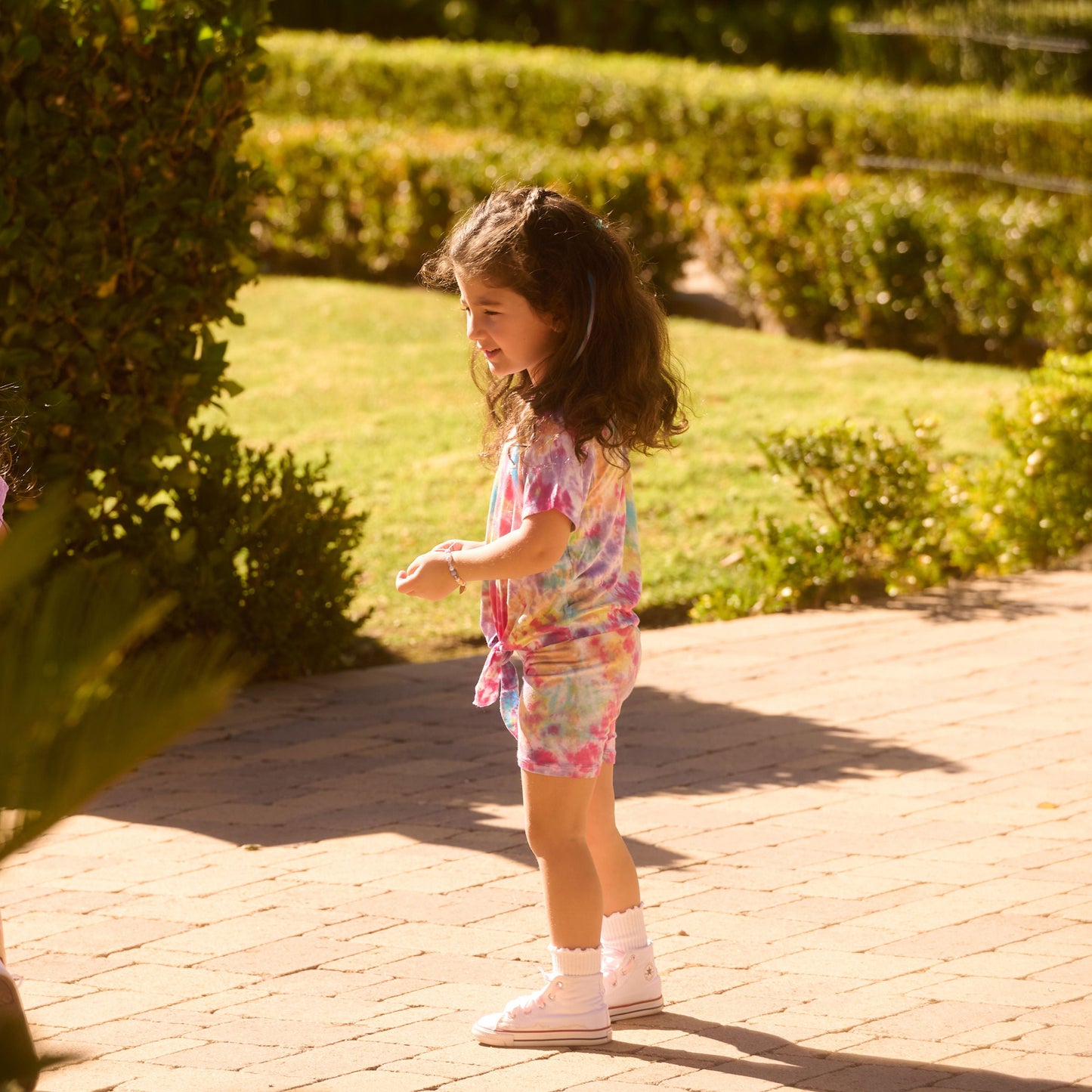 Tie-front Beach Tee, in Rainbow Sprinkles