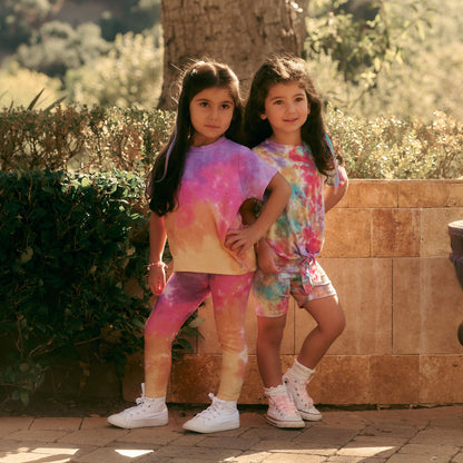 Tie-front Beach Tee, in Rainbow Sprinkles