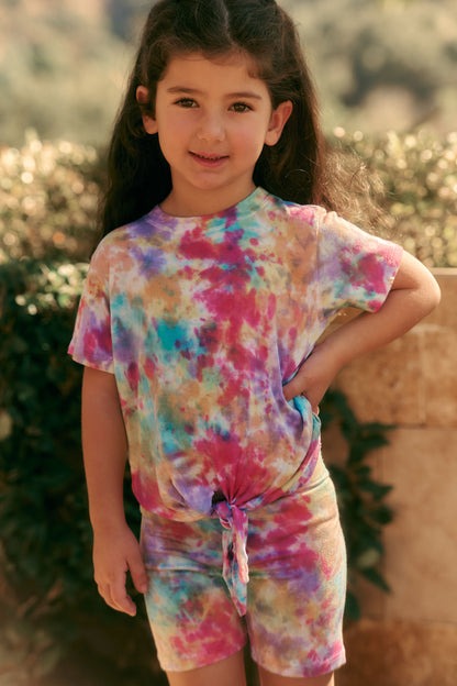 Tie-front Beach Tee, in Rainbow Sprinkles