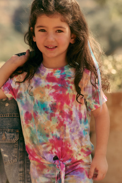 Tie-front Beach Tee, in Rainbow Sprinkles