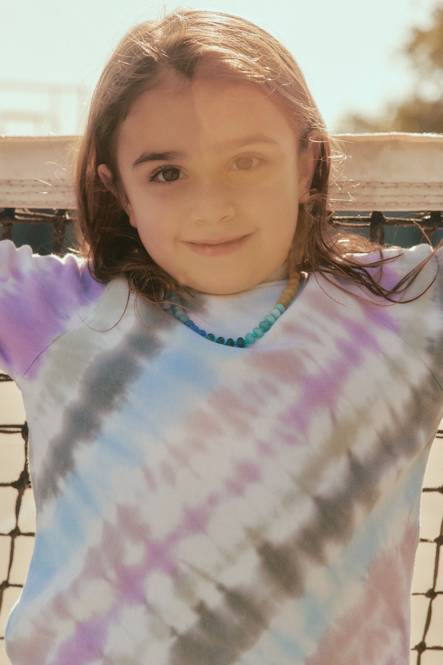 Pin Tuck Sweatshirt, Lilac Stripe